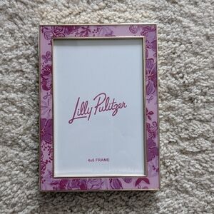 Lilly Pulitzer Pink Floral Gold-Trim Photo Frame